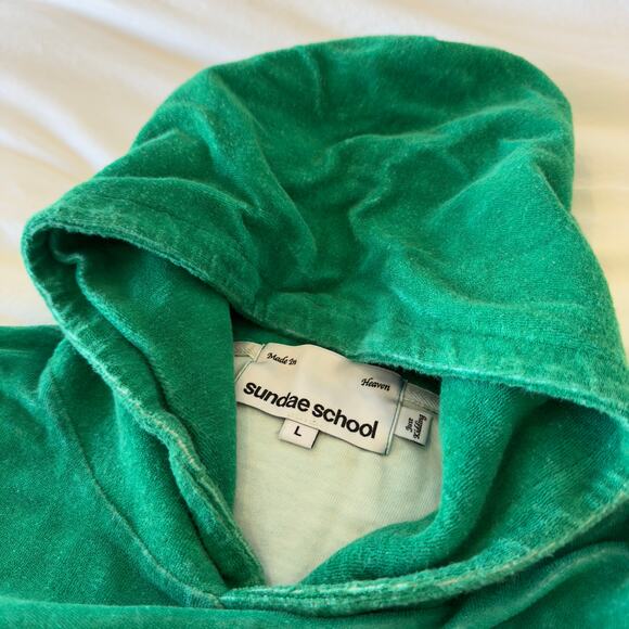 Sonya Dakar x Sundae School Big Jade Energy Terry Hoodie in Green Size L - Picture 2 of 5